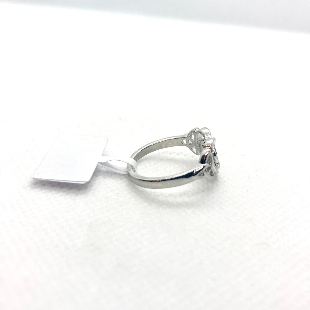 Silver Plated Celtic Heart Knot Ring Size 9 - Picture 7 of 8